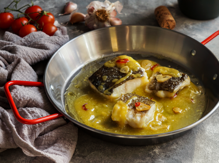 BAcalao al pilpil con aceite de oliva virgen extra oliduero