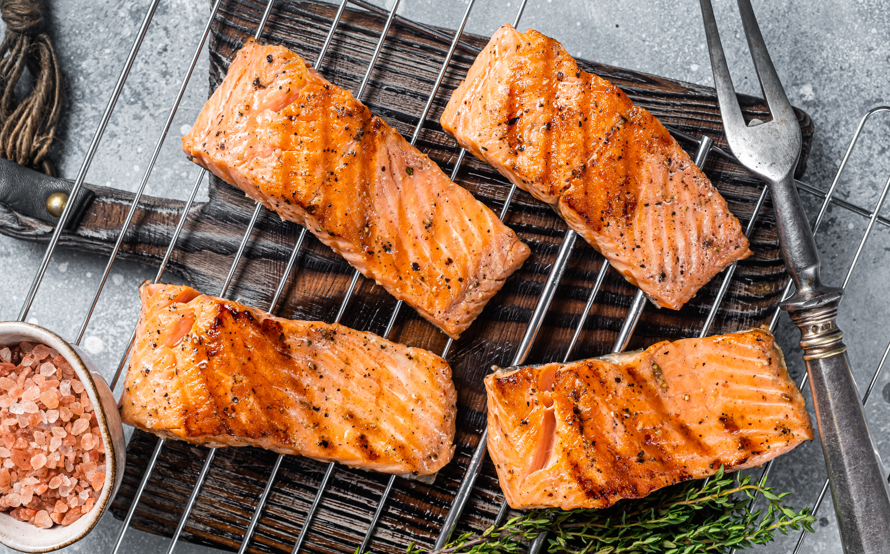 salmon a la brasa maridado con Sanclodio